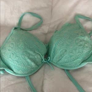 Padded lacy string bikini top